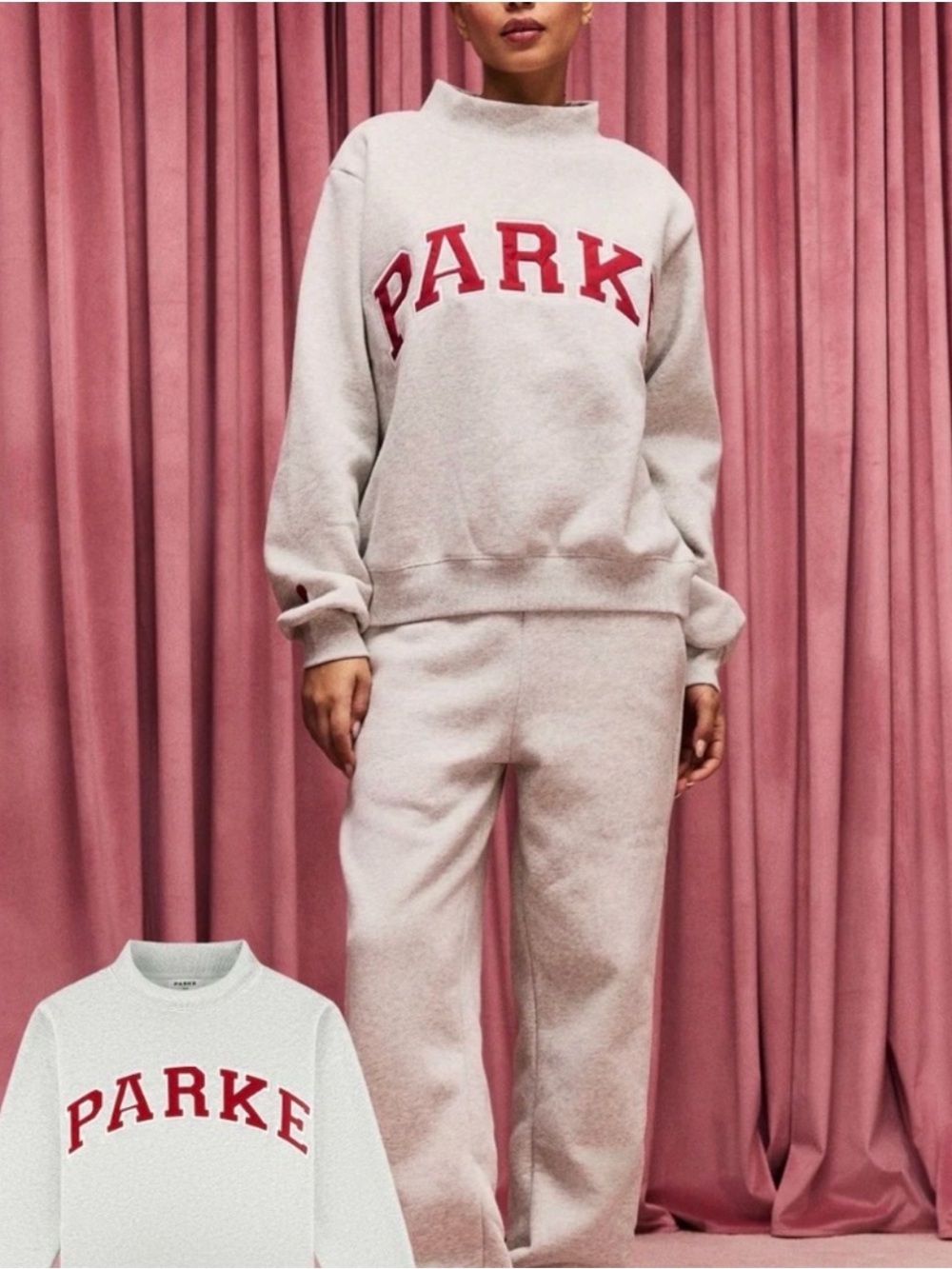 Parke Valentine’s Day collection drop. Classic gray and crimson